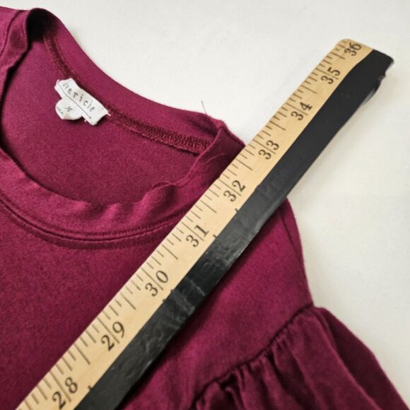 LOVERICHE Dress Womens MEDIUM Red Burgandy Pompom Mini Knit - Picture 8 of 10